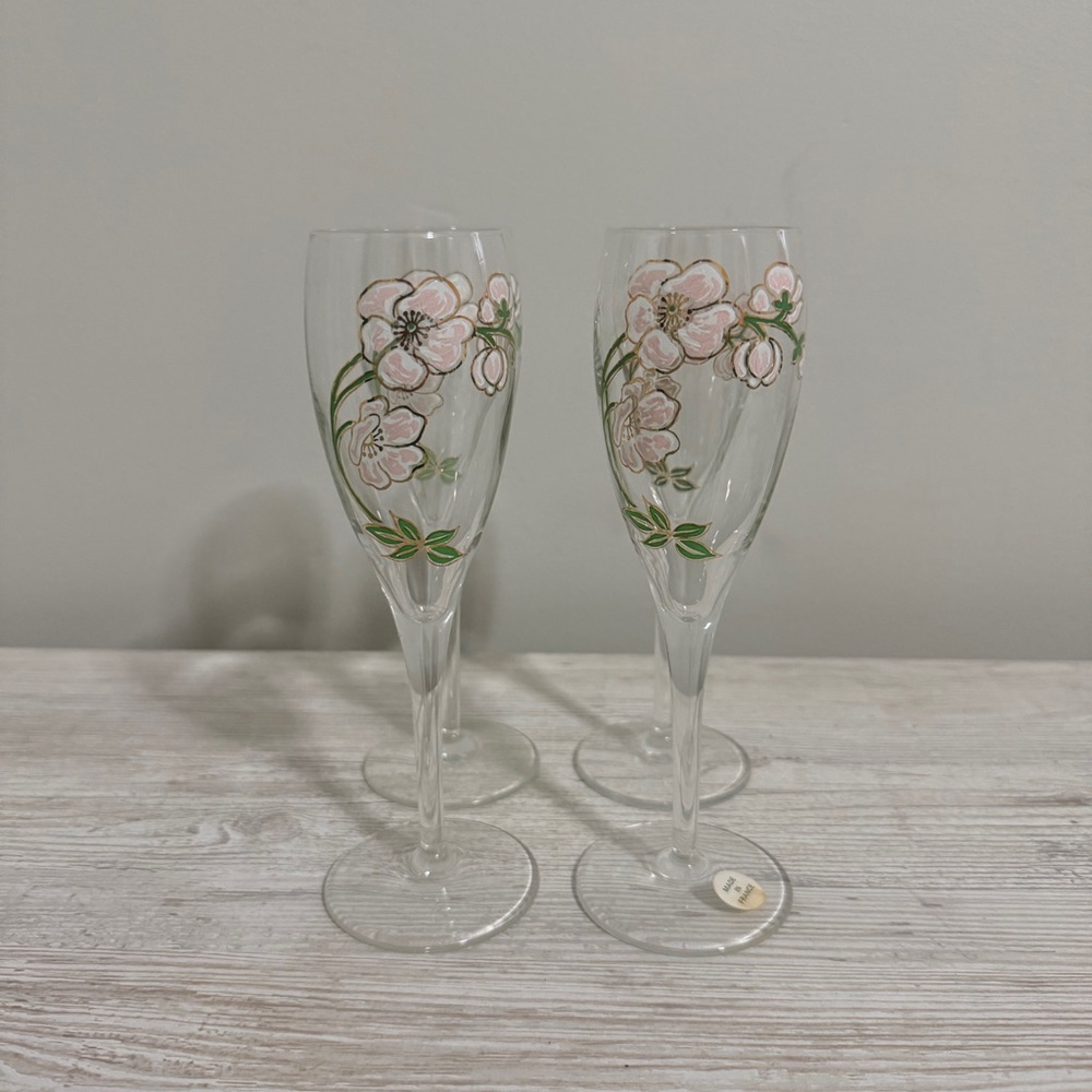 Vintage Perrier-Jouët Belle Époque Champagne Flutes